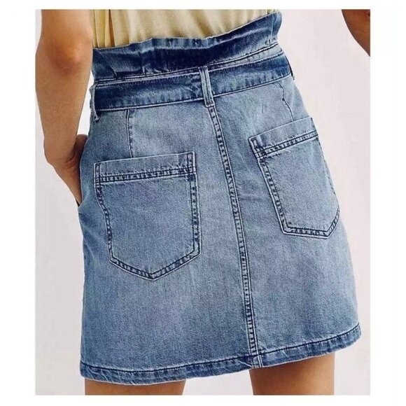Free People Blue Denim Mini Skirt - Picture 2 of 9